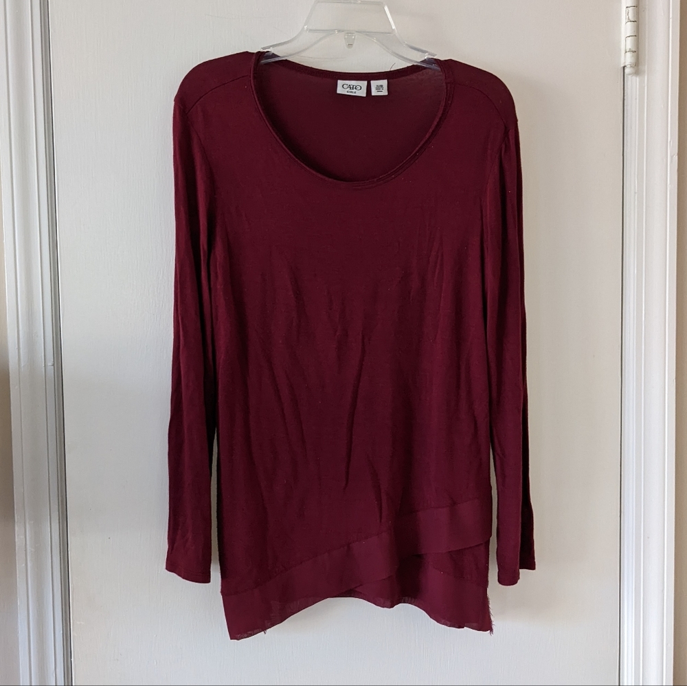 Cato Long Sleeve blouse XL girls burgundy